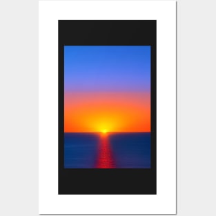 EVOCATIVE SIMPLE OCEAN SUNSET Posters and Art